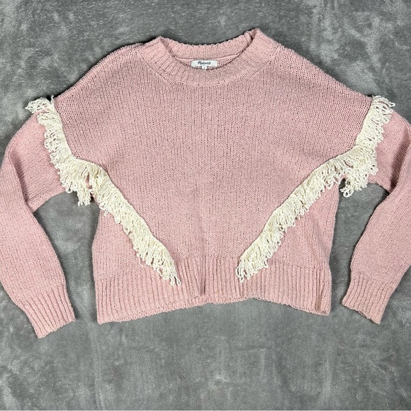 Madewell Sweater Womens Small Montford Fringe Pullover Crewneck Boho Feminine - Picture 7 of 9